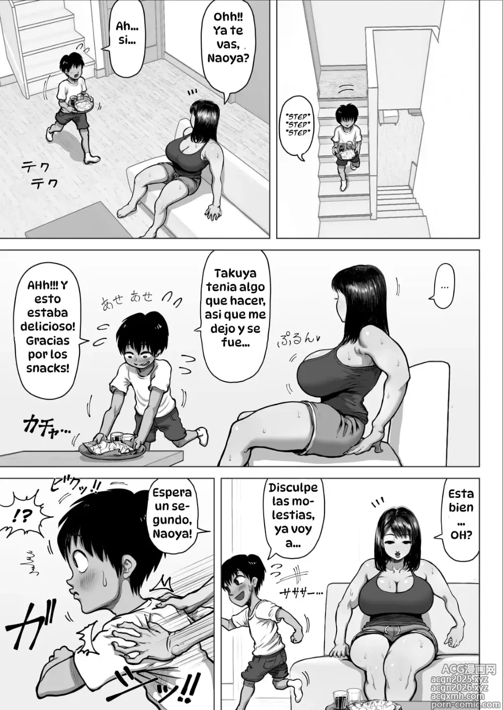Page 7 of doujinshi Tomodachi no Mama ga Bakunyuu sugite...｜La Madre de mi Amigo Tiene unos Pechos Enormes...