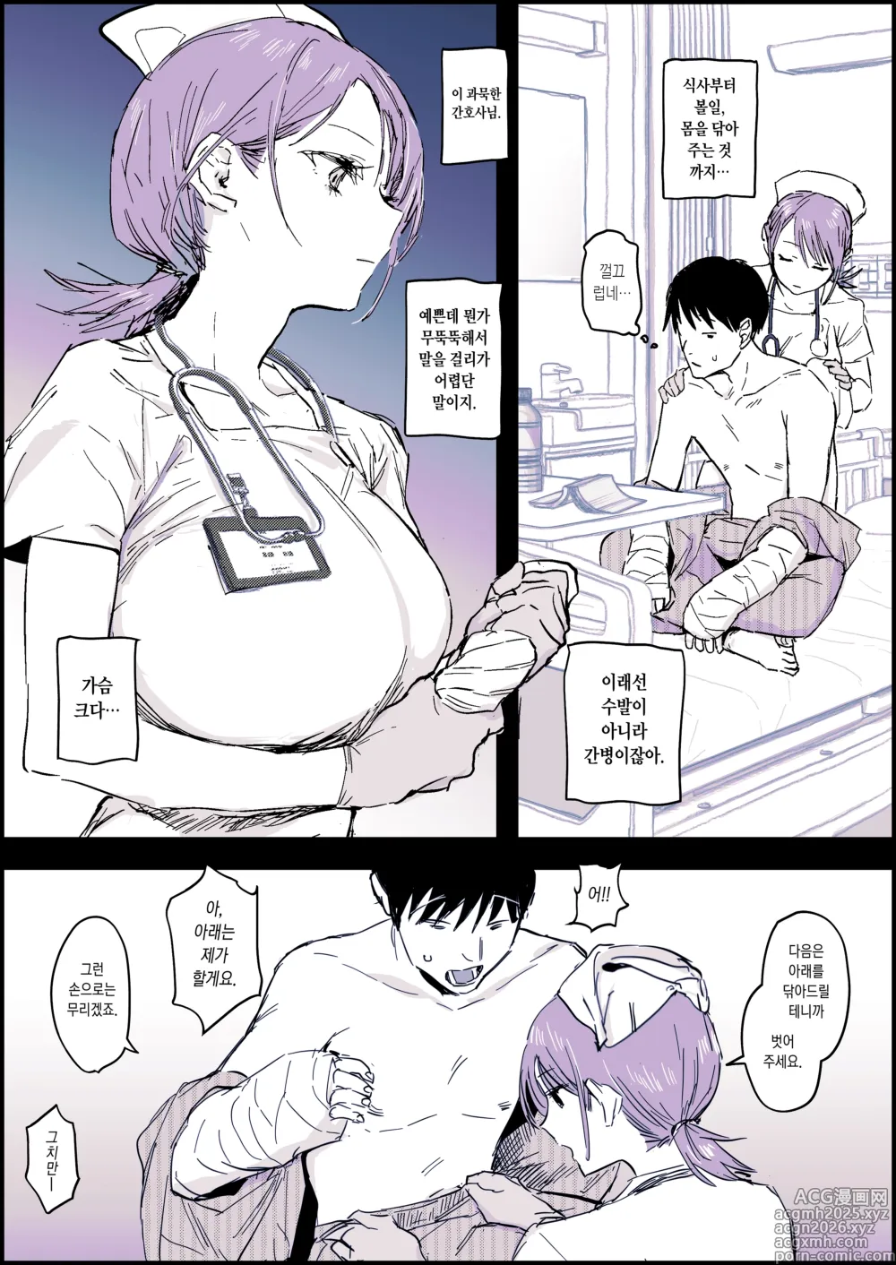 Page 2 of doujinshi 무뚝뚝한 간호사 사정수발