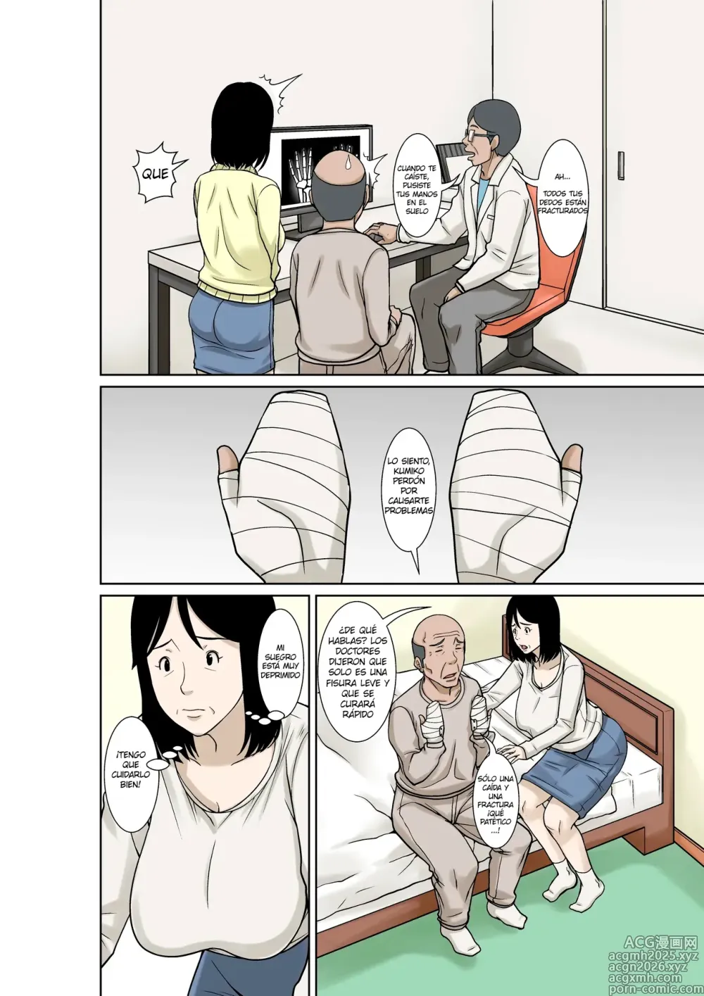 Page 6 of doujinshi Ogifu-san ga Kossetsushita Node Yome no Watashi ga Kaigoshimasu!｜¡Como mi Suegro se Fracturó, Yo Su Nuera lo Cuidaré!
