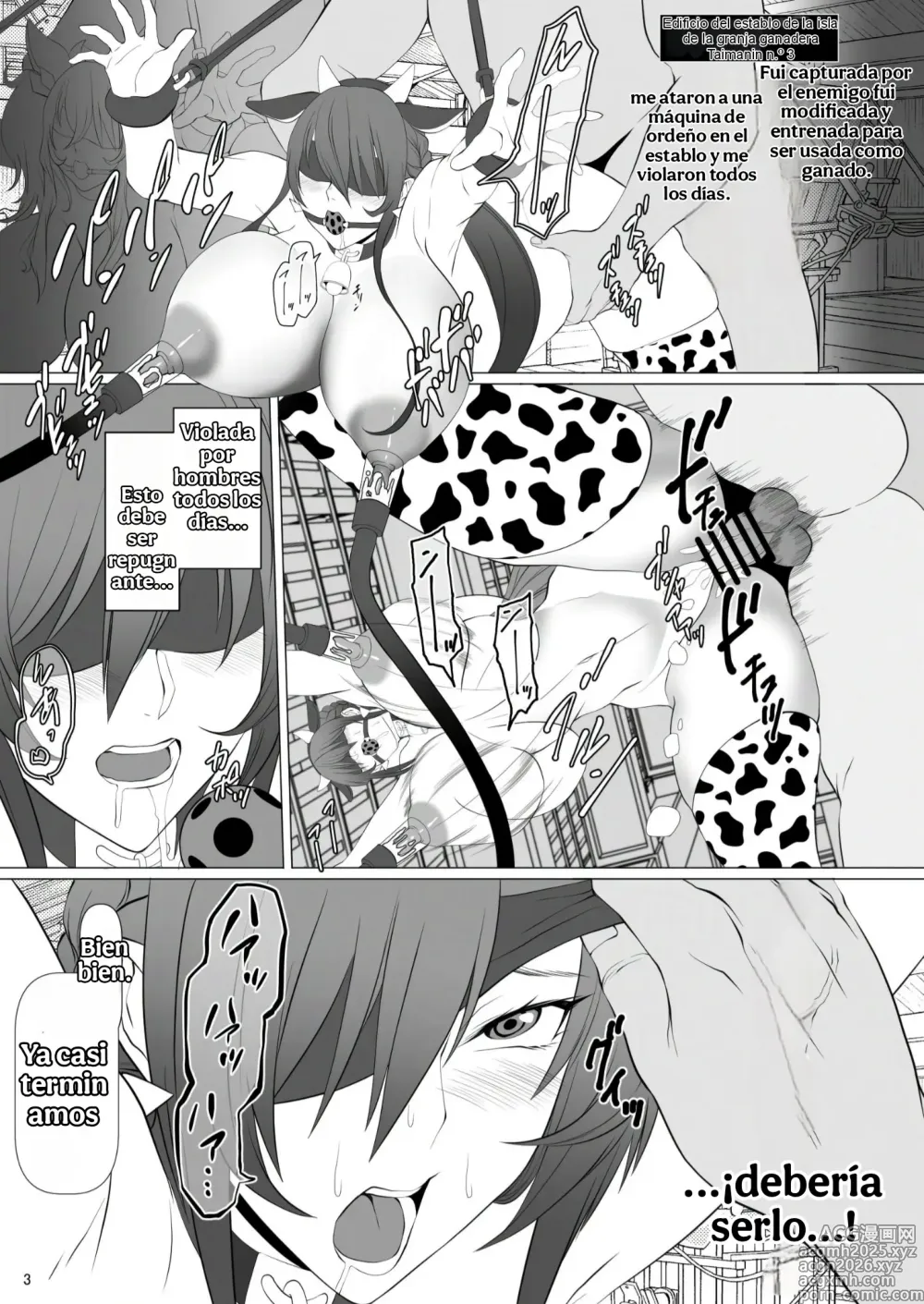 Page 2 of doujinshi ¡Bienvenidos a la Isla Ganadera Taimanin 2! Edición Rinko. En