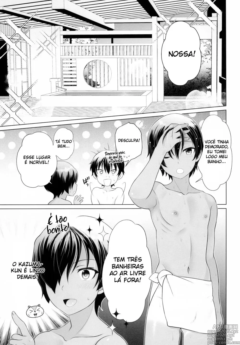 Page 4 of doujinshi Kazuma-kun to Icha Love Onsen Sex