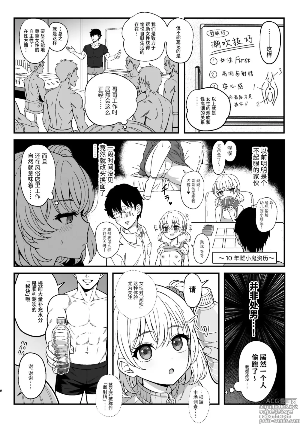 Page 8 of doujinshi 雌射精入门 态度嚣张的大屁股雌小鬼JK在女性风俗店讲习会的打工中发情了于是下半身的雌汁全都被榨干的故事