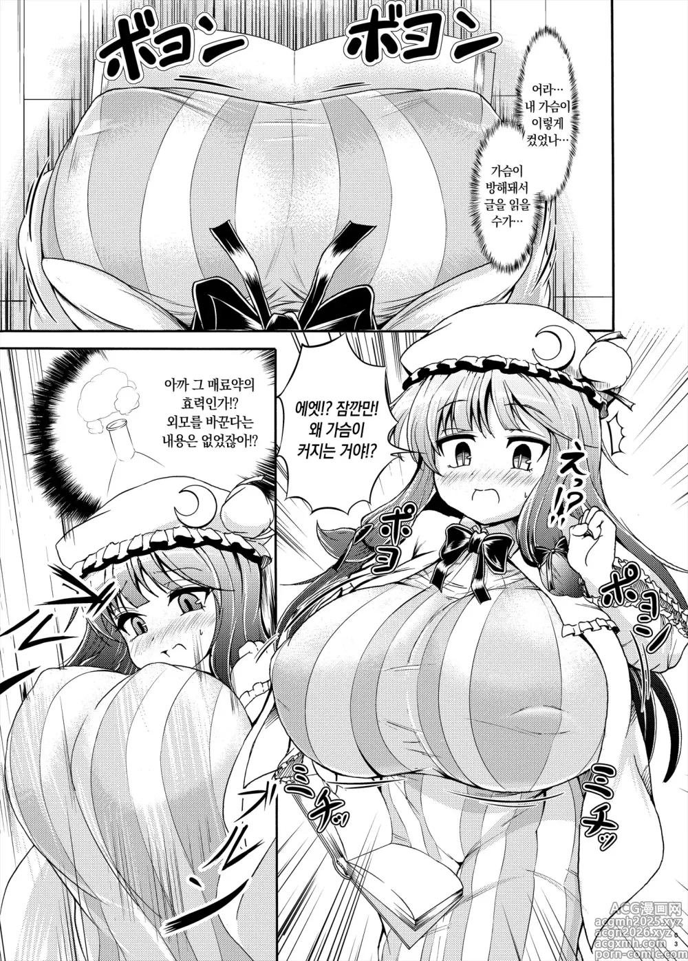 Page 3 of doujinshi 파츄리님이 살찌고 착유당하는 책