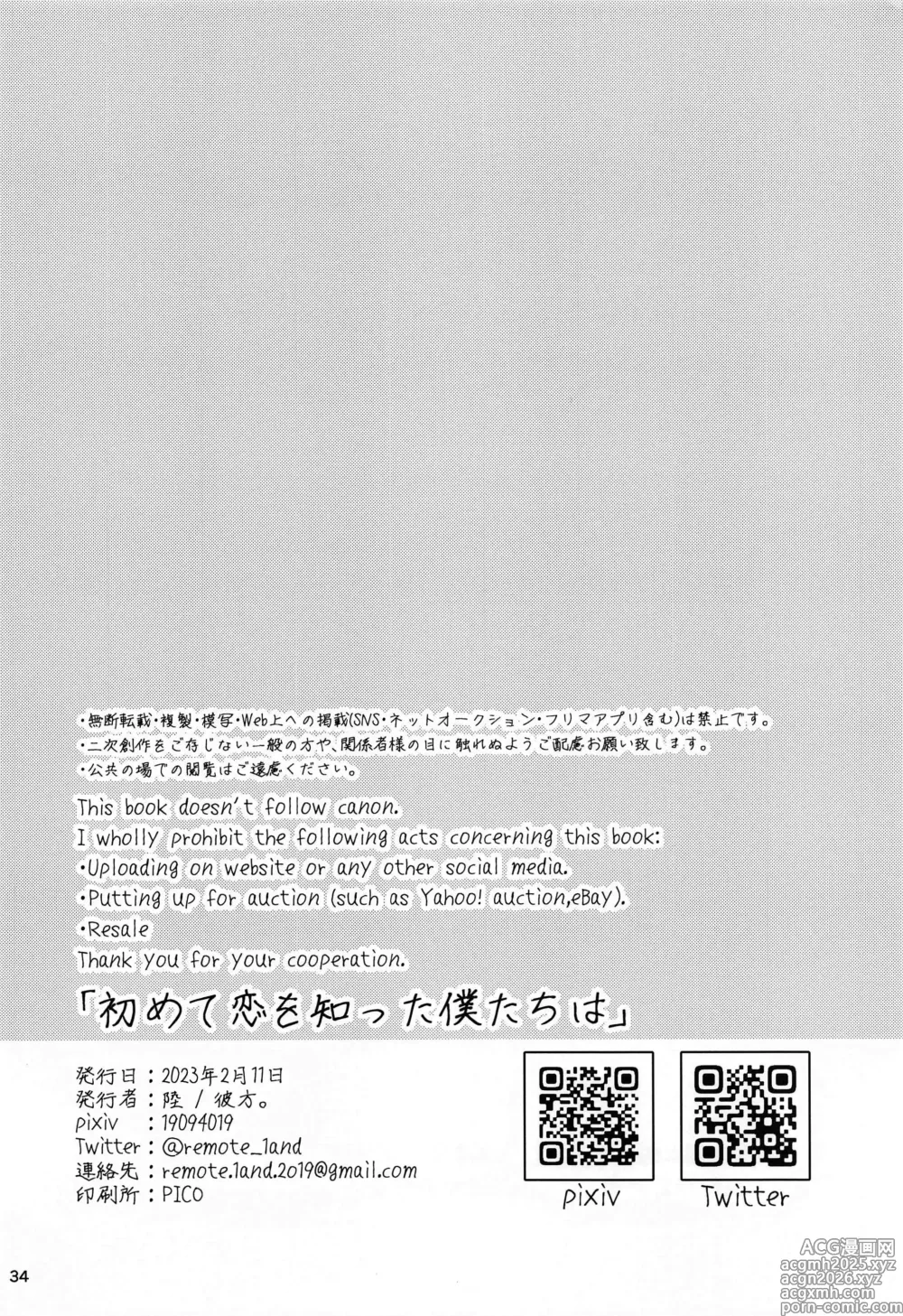 Page 33 of doujinshi Hajimete Koi o Shitta Boku-tachi wa