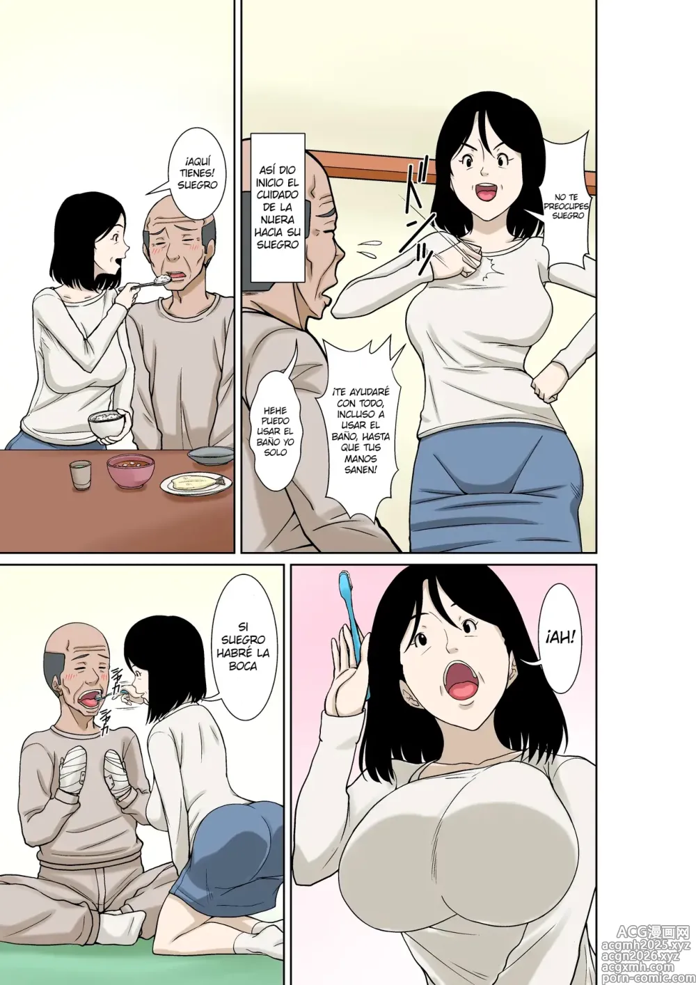 Page 7 of doujinshi Ogifu-san ga Kossetsushita Node Yome no Watashi ga Kaigoshimasu!｜¡Como mi Suegro se Fracturó, Yo Su Nuera lo Cuidaré!