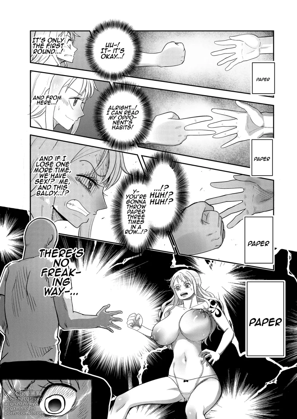 [Shimono Cable] Hage Mob to Nami-san Wakarase Honban Yakyuuken | Book About Nami Getting Taught a Lesson by a Bald Mob in Strip Rock, Paper, Scissors (One Piece) [English] {Doujins.com}-12
