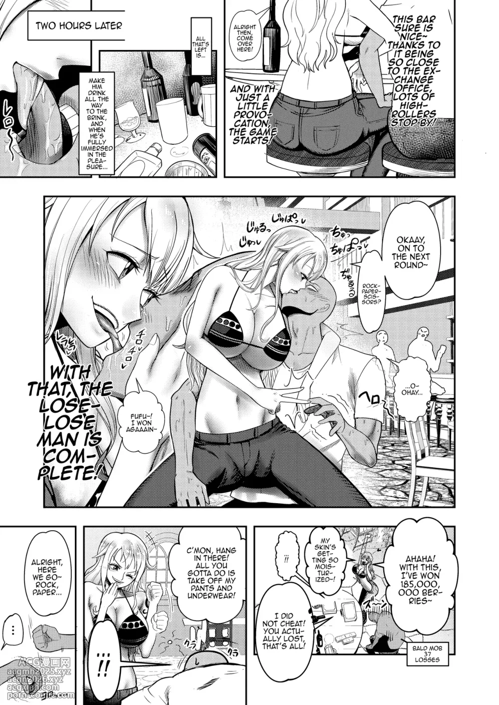 [Shimono Cable] Hage Mob to Nami-san Wakarase Honban Yakyuuken | Book About Nami Getting Taught a Lesson by a Bald Mob in Strip Rock, Paper, Scissors (One Piece) [English] {Doujins.com}-5