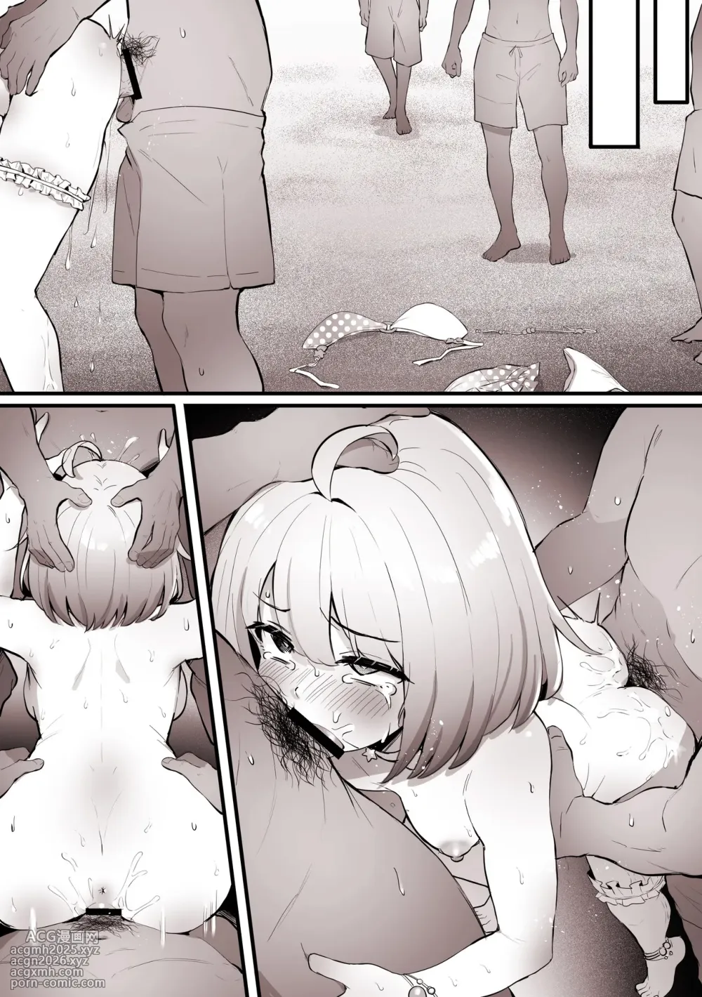 [Kokemomo] Umi de Mawari no Hito ni Mirarenagara, Nanpa-shi-tachi ni Eecchi Sarechau Luna (Himemori Luna) [Chinese]-9