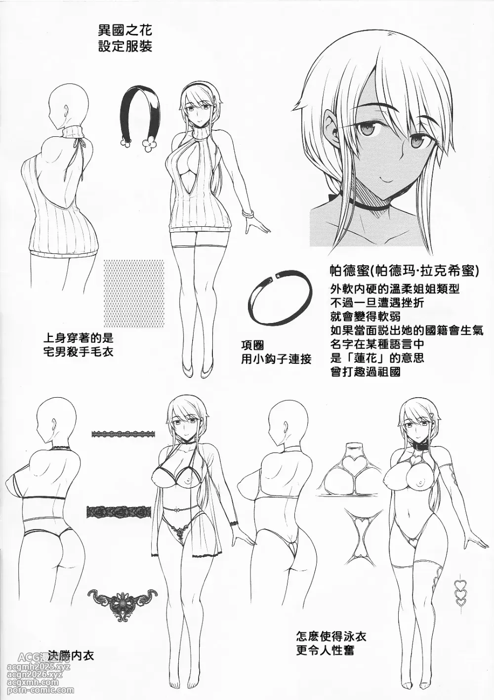 (C101) [Darabuchidou (Darabuchi)] Tsumareta Ikoku no Hana Settei Botsu Page Shuu | 被摘取的異國之花 設定・棄用分頁集 [Chinese] [LibraX个人漢化]-3