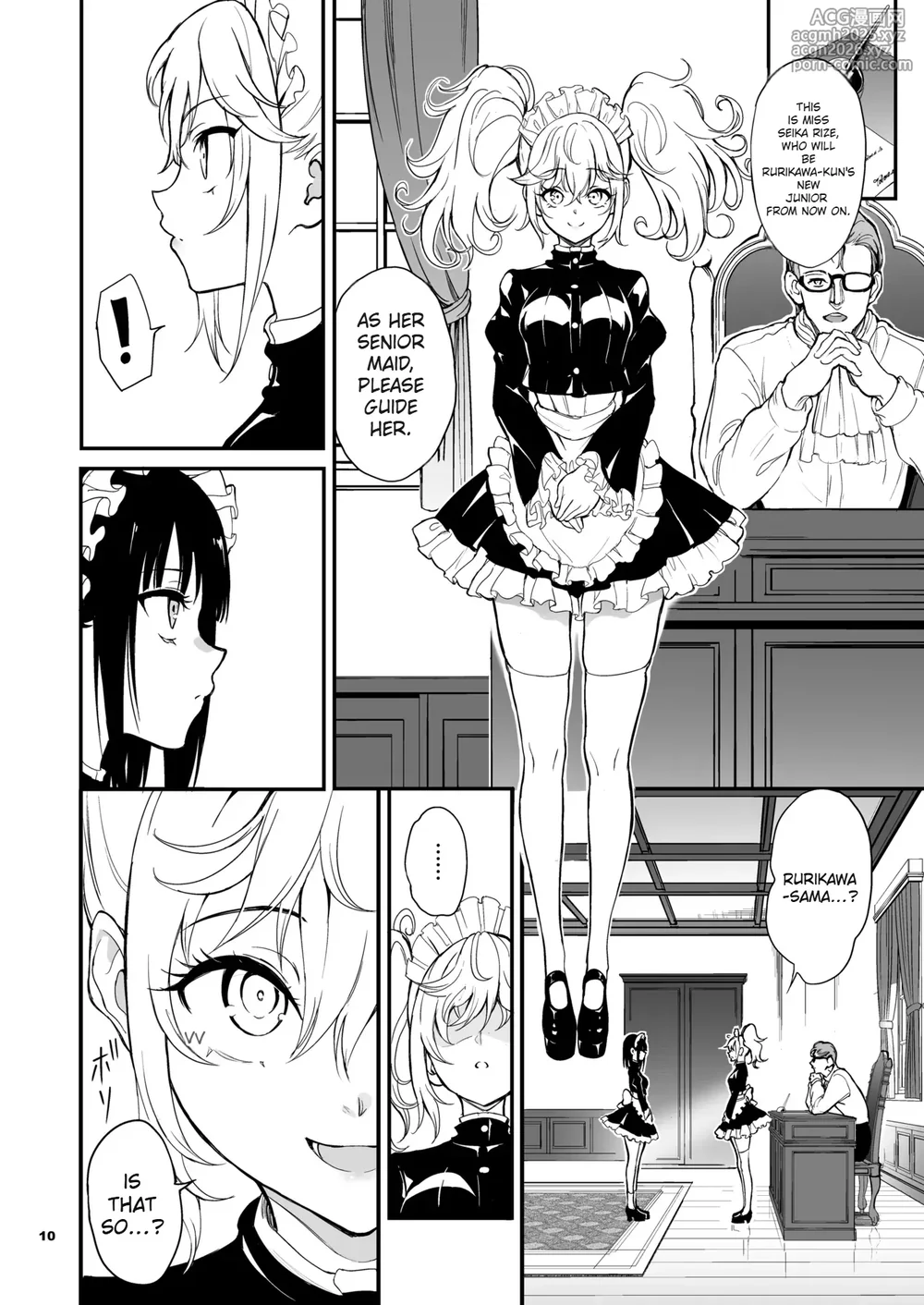 [Kyockchokyock (Kyockcho)] Maid Kyouiku. 8 -Botsuraku Kizoku Rurikawa Tsubaki- | 女仆教育。8 -没落貴族瑠璃川椿- [English] [Digital]-10